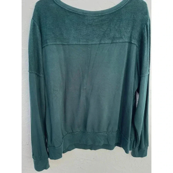 Knox Rose Womens Boho Lace Velvet Crew Neck Long Sleeve Sweater Green Sz XL - Picture 7 of 9